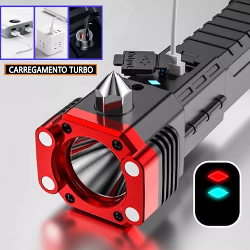 Lanterna Pro Titanium 4 em 1 Tática Militar Multifuncional Com LED Ultra Potente, Á Prova D'Água, C