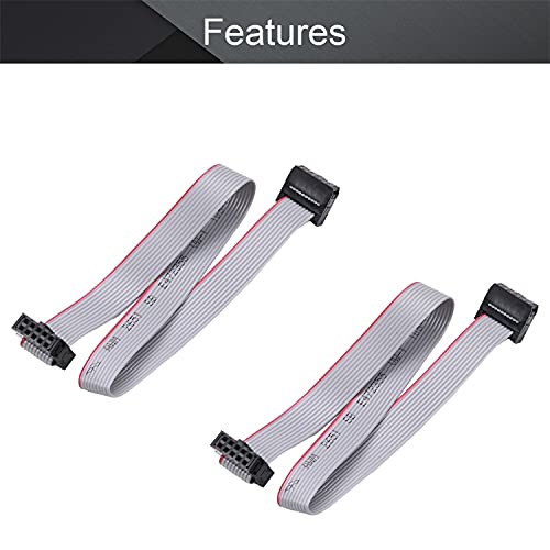 Fielect-Female-to-Female-IDE-PATA-Grey-Flat-Ribbon-Cable-30cm-64-pin-Power-Connector-Splitter-Cable-Copper-Conductor-Adapter-for-Printer-Autor-Electrical-Equipment-2pcs