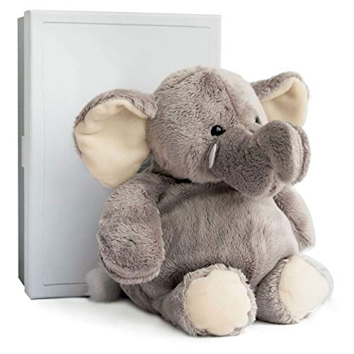 HISTOIRE D'OURS - Peluche Éléphant 23 Cm - Collection Savane - Doudou Doux et Câlin - Pour Découvrir les Animaux - Idée Cadeau pour Enfants dès 3 Ans - Boîte Cadeau Élégante Incluse - HO1283