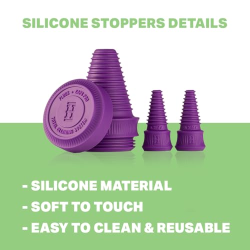 HEMPER Cleaning Plugs + Caps PRO – Silicone Stoppers & Cleaning Container for Glassware, Pipes, and Accessories – Leak-Proof, Reusable, Fits Male & Female Openings - (Purple) - Thumbnail 7