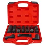 YuYBrightmi 10-Piece Oxygen Sensor Socket Set – Universal O2 Sensor Removal Tool Kit for Cars & Trucks – Includes Oxygen Sensor Wrench & Sockets – Durable O2 Sensor Tool Set