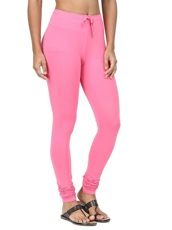 Image of Robinbosky Premium Cotton Lycra Baby Pink Churidar Leggings (L, BABYPINK)