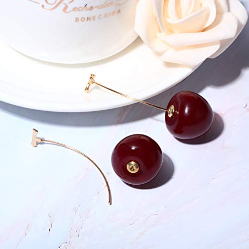 4 Pairs Cherry Drop Earrings Cherry Dangle Jewelry Fruit Dangle Earrings for Women Friends4