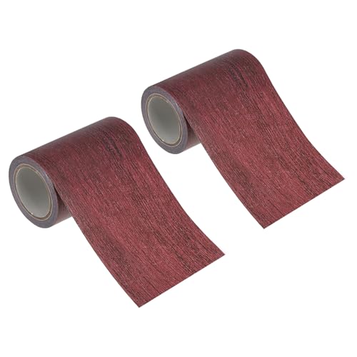 Image of PATIKIL Wood Grain Repair Tape 3 inch x15ft,2 Pcs Self Adhesive Realistic Textured Repair Tape Patch for Floor Door Table Cabinets Desk,Dark Chestnut Mahogany