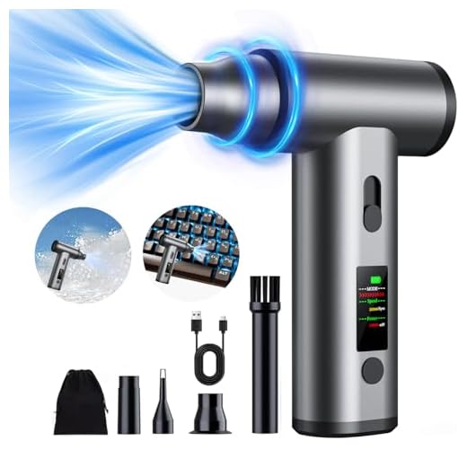 AX2V Mini Electric Air Duster-LED Aluminum Compressed Air Duster-110000RPM Super Power Portable Turbo Fan,Rechargeable Brushless Motor Durable Blower for PC, Keyboard, Car, Outdoor and Vacuum Storage!