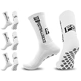 Ancuioyz Calcetines Deportivos De Futbol, Medias Antideslizantes Futbol, Calcetines De Fútbol,Fútbol, ​​Baloncesto, Running, Ciclismo (Blanco)