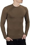 281Z Mens Military Moisture Wicking Base Layer Shirt - Tactical Training Army Professional - Polartec Delta - Odor Resist - Cool Touch (Coyote Brown, Small)