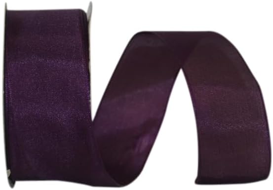 Reliant Ribbon 25631W-910-40J Rhapsody Taffeta Wired Edge Ribbon, 2-1/2 Inch X 25 Yards, Plum