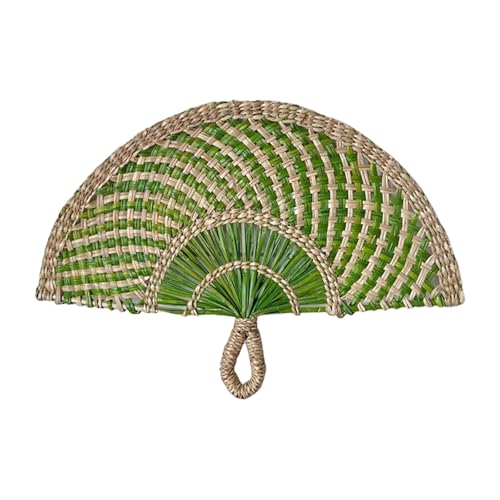 RETUOLWAG Ventaglio in paglia intrecciato a mano con impugnatura comoda per arte alla moda della parete