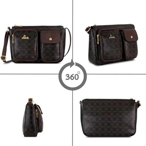 Image of Lavie Women's Monogram Elsa Pocket Crossbody Sling Bag | Ladies Purse Handbag | Gift for Women