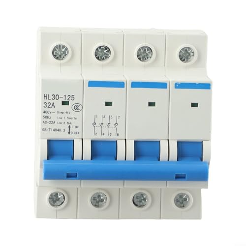 RANRAO - Isolator Switch Disconnector For Circuit Breakers, DC Disconnect Switch HL30-125 4P 400V Small Household Circuit Breaker(32A)