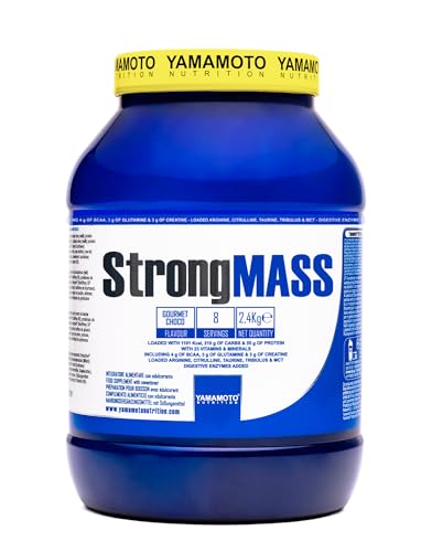 YAMAMOTO NUTRITION, StrongMASS 2.4 Kg, Integratore Alimentare di Proteine, Carboidrati, Lipidi con Vitamine e Minerali, con Creatina e BCAA, Gusto Cioccolato-image