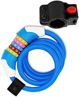 Bicycle Lock,1pc 5 Bike Cable Lock Bike Chain Lock Motorcycle Bike Mountain Bike Lock Anti- Cable Lock 5 Digit Bike Lock Password Bicycle Lock Spiral Lock 5 Digit Bike Lock Bike Code Lock Heavy