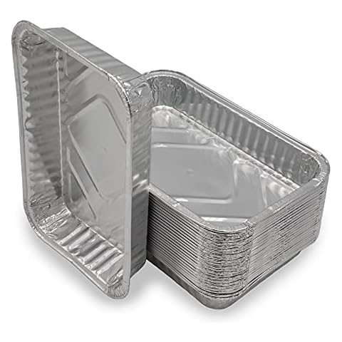 Mamatura Aluschalen | 25 Stück | Passend für Landmann Char-Broil Jamestown | 21 x 14 x 3 cm, 650 ml | Alu-Tropfschalen, Grillschalen Cover