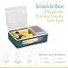 melii Snackle Box | 3 Compartment Divided Snack Container with Individual Lids, BPA-Free Food Storage for Travel, School & On-the-Go Snacks, Kids & Family Organizer (Hunter Pine)