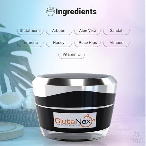 Image of Glutanex Advanced Fairness Night Cream for Glowing Skin | Brightening & Even Skin Tone Face Cream | Helps Reduce the Appearance of Dark Spots & Pigmentation | Nourishing Overnight Moisturizer for Women & Men | 29 g (Pack of 1)