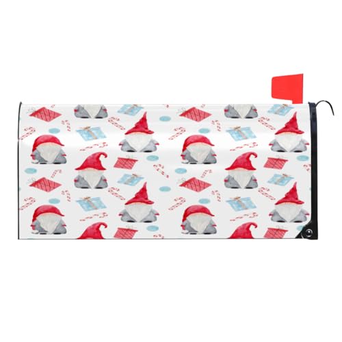 Funda magnética para buzón de Navidad con diseño de gnomo de Navidad, Impermeable, para buzones de Correo, decoración del hogar, para Exteriores, tamaño Grande, 25.5 Pulgadas de Largo x 20.8 Pulgadas
