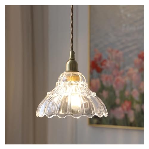 Genérico Luces colgantes de cristal LED minimalistas, lámpara colgante restaurante flores lujo, suspensión luminaria,araña de cristal