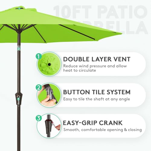 Image of JEAREY 10FT Outdoor Patio Umbrella, Market Umbrella, Apple Green