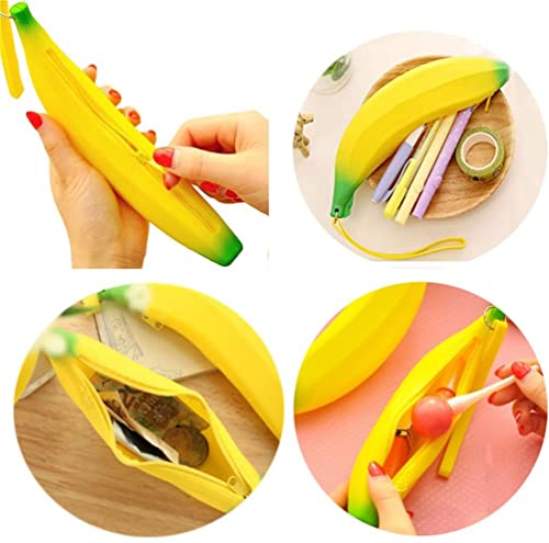 Image of Generic Cute Silicone Banana Coin Pencil Case Holder Coin Purse make up Bag, Yellow (AK-3)