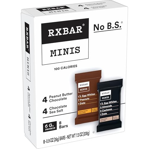 RXBAR Minis Protein Bars, 6g Protein, Gluten Free Snacks, Variety Pack (4 Boxes, 32 Count)