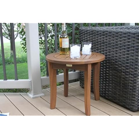 Outdoor Interiors Round Eucalyptus End Table Cover