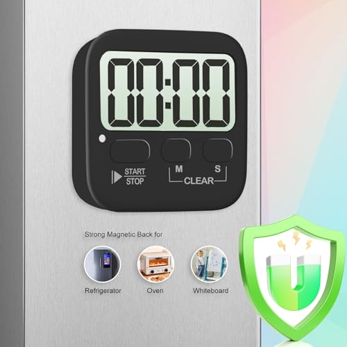 image for Antonki 2 Pack Digital Timer for Kids, Magnetic Countdown Kitchen Time