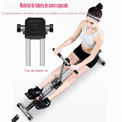 Miniatura 5 de Dnkelar Remo Doméstico Resistencia Ajustable 12 Niveles De Resistencia Pantalla Lcd Silenciosa Pedales Antideslizantes Almacenamiento Vertical Para Ahorrar Espacio