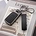Qunzes Key Fob Cover with Heavy-duty Keychain for Audi A4 A5 A6 Q3 Q5 Q7 TTS S4 RS4 R8 (Black)
