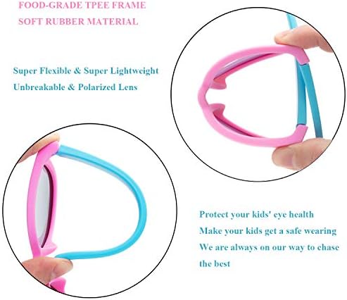 Kids Sunglasses Polarized TPEE Rubber Flexible Frame 100% UV Protection Shades for Boys Girls Age 5-13 4 41MsDAk2z0L. AC