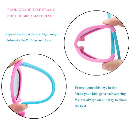 Deafrain Kids Sunglasses For Girls Polarized Boys Children Youth Junior Glasses For Baseball Cycling Running #TOP3