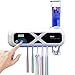 UV Zahnbürstenhalter, Wand Montierter Zahnpastaspender, 1200MA USB Aufladung, Touch Schalter, Timing Funktion für Das Familienbadezimmer (Weiß)
