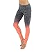 Women's Slim Two Tone Workout Full Length Yoga Pants (S, Black + Neon Coral)
