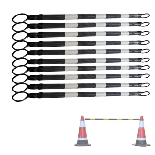 Barrière de signalisation haute visibilité extensible de 1,25 à 2 m noir et blanc