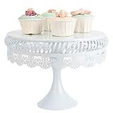 Medidas del plato para tartas: diámetro de 25 cm, altura de 18 cm. Se envía sin decoración. Crea una presentación de postres emocionante y atractiva con este plato para postres. Las puntas de metal se pueden deformar fácilmente durante el transporte, lo que se puede dirigir con la mano. El uso no se ve afectado. Por favor, considera cuidadosamente antes de comprar.