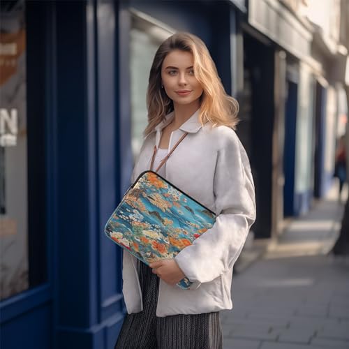 Funda para portátil de 13-14 pulgadas con diseño floral miniatura 7