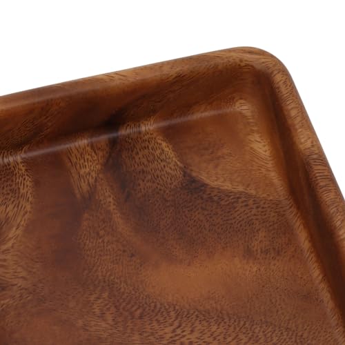 Yuecoom Prato de frutas de nogueira, bandeja de servir de madeira elegante texturizada prato de nogu