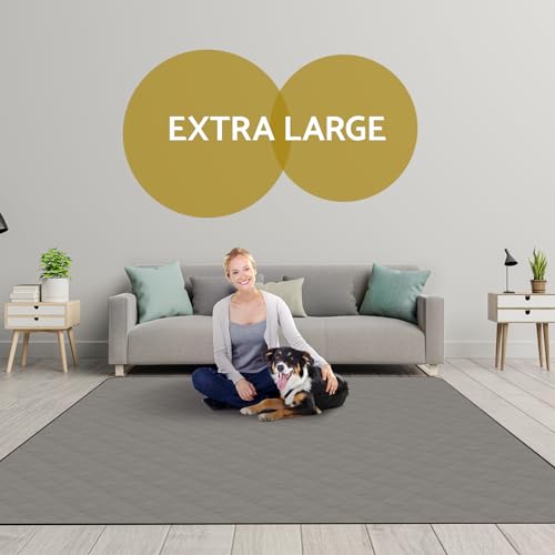 Image of Washable Reusable Dog Pee Pads, 82 inchx102 inch Absorbent & Waterproof Puppy Training Pad for Crate, Playpen & Carpet, Large Potty Pads for Dogs, Cats & Small Pets