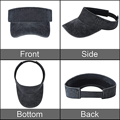 Cooraby 3 Pack Sport Sun Visor Hats Washed Cowboy Hat Twill Cotton Ball Caps Sun Cap For Men Women #TOP4
