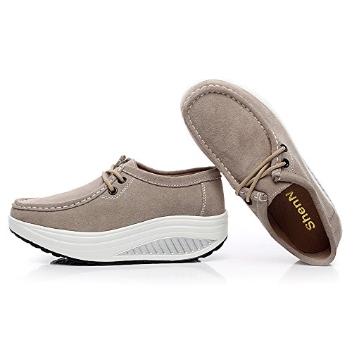 Shenni Donne Creepers Sneakers in camoscio Morbido...