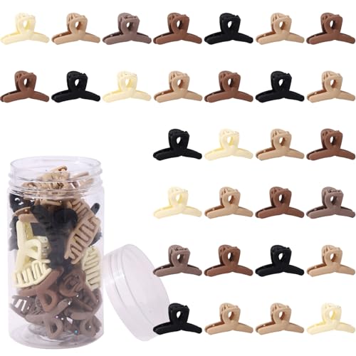 Drnytunk 30Pcs Small Hair Clips Cute Hair Clips for Women,Matte Hair Clips Small Claw Clips for Thin Hair Strong Hold Nonslip Hair Styling Accessories,Cross Hair Clips