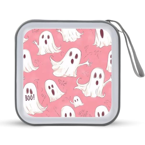 Halloween Cute Ghost CD Case Portable DVD Holder Storage Organizer for Home Travel