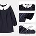 Mud Kingdom Baby Girls‘ Long Sleeve Dress Peter Pan Collar Puff Sleeve Cotton Fashion Navy Blue 18-24 Months