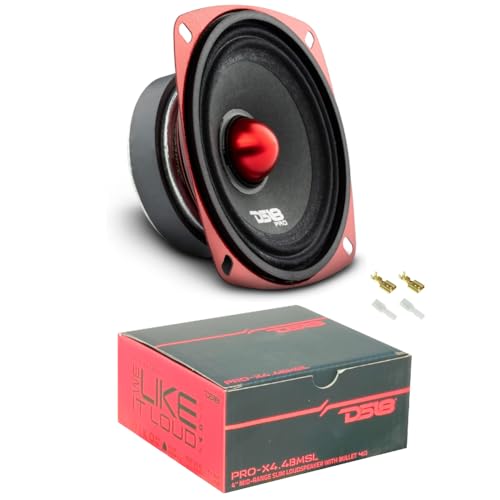 Set pour DS 18 Pro-X4.4BMSL 1 Haut-Parleur médium 10 cm 100 mm 4 de diamètre, 100 Watts rms et 200 Watts Max, impédance 4 ohm, sensibilité de 89 DB spl, 1 pièce + faston de Montage