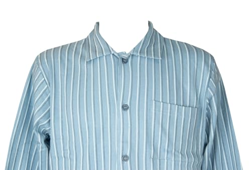 Pyjama homme hiver interlock facile à enfiler avec veste ouverte à boutons