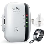 WiFi Extender Booster, WiFi Booster, Internet Repeater with Ethernet Port, Long Range Covers Up to 3000 Sq.ft and 45 Devices, Quick Setup, Broadband Wireless Signal Amplifier for Home