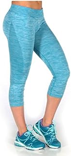 Alex + Abby Women's Energy Seamless Capri Legging Large Turquoise