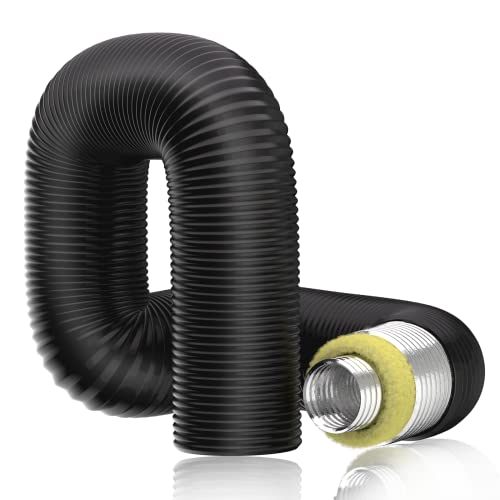 Hon&Guan Tuyau de Ventilation Isolant Thermique et Silencieux, Gaine de Ventilation Isolée pour Climatisation, Ventilateur Extracteur (100 mm*1.2 m)