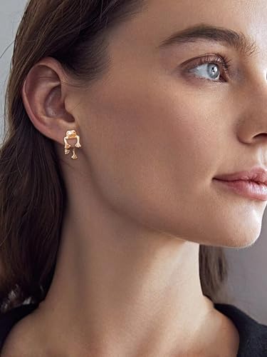 Frodete Gold Frog Earring, Copper Metal thumb #3