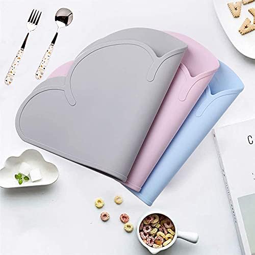 Kids Placemats Non Slip, ZKSMNB Silicone Tablemats, Suction Placemats for Toddler, Heat Resistant Baby Placemats Set that Stick to Table, Portable Easy to Clean and Storage (3 Pack)